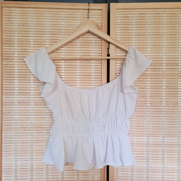 Altar'd State Ruffle Cream-Colored Blouse - Picture 3 of 4